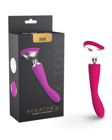 Sugator 2 intt rosa vibrador 2 em 1 com sugador de clitóris e parte penetrável.