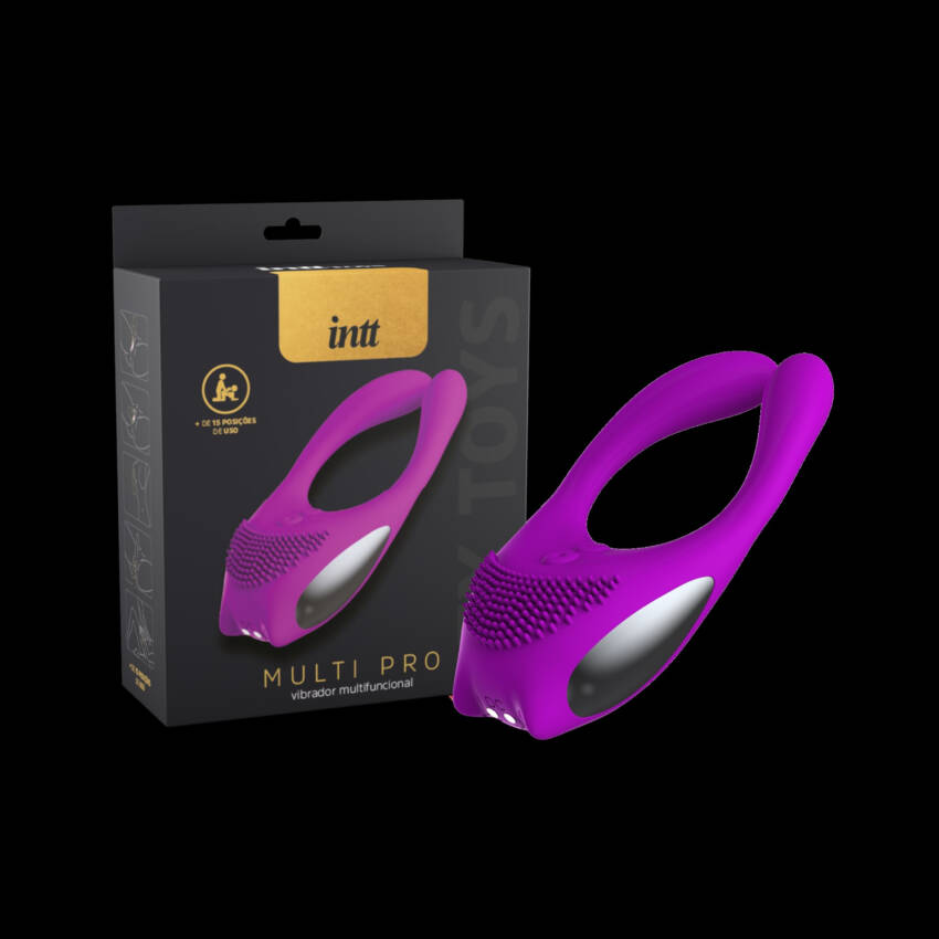 Multi pro intt vibrador de casal com mais de 15 posições para uso roxo.