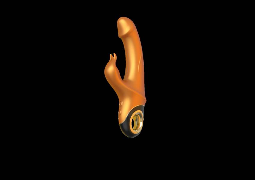 Golden Dick vibrador clitoriano e vaginal, recarregável dourado e preto.