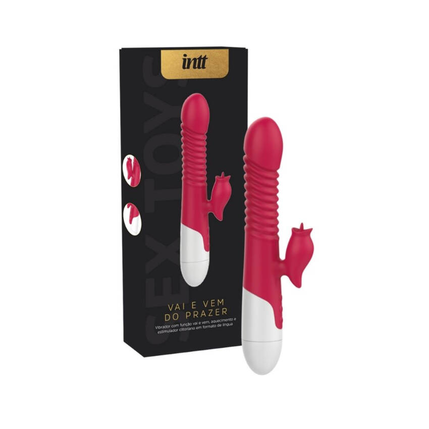 Vai e Vem do Prazer Intt vibrador com função vai e vem.