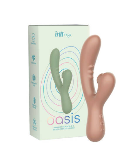 Oasis vibrador clitoriano e vaginal, recarregável Nude.