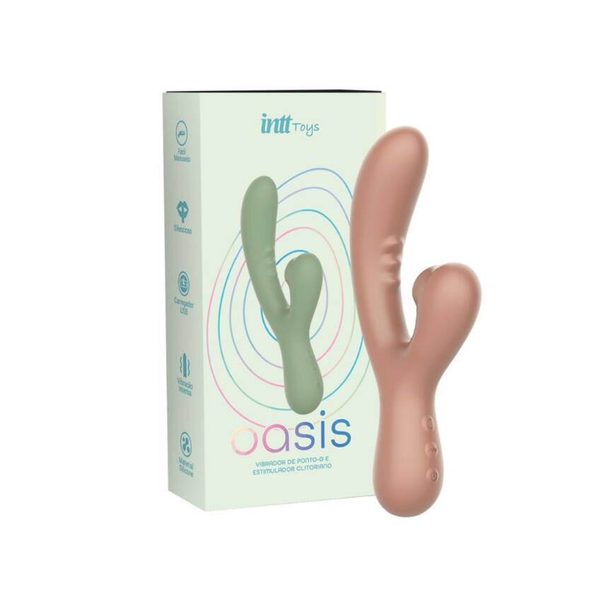 Oasis vibrador clitoriano e vaginal, recarregável Nude.