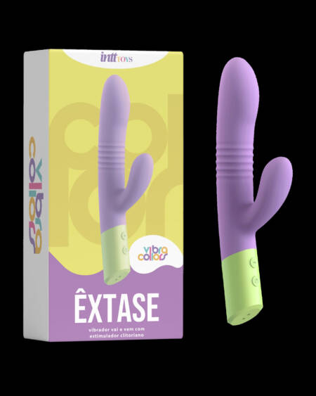 Êxtase Collors vibrador com função de vai e vem e estimulo clitoriano.