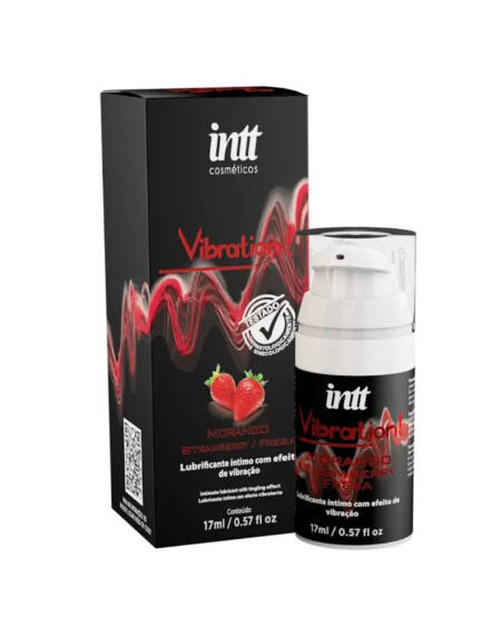Vibration morango gel com efeito de vibração, pulsação e aquecimento 17ml.