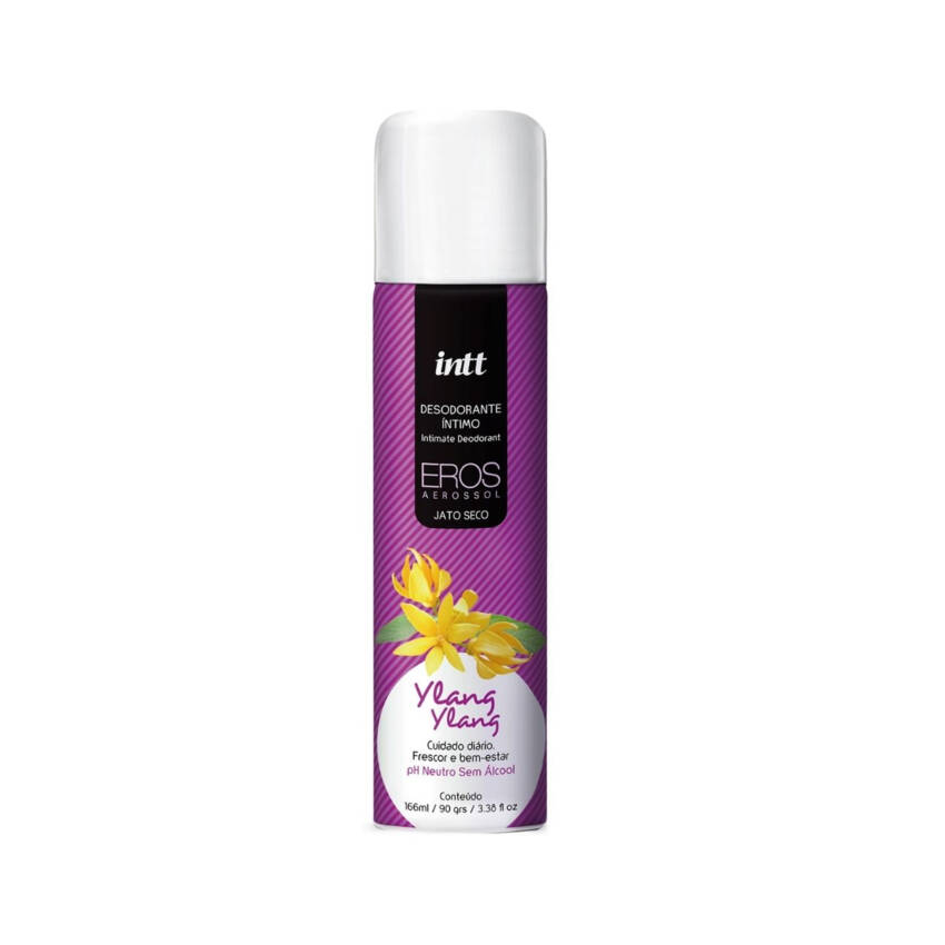 Desodorante íntimo e corporal com aroma de ylang ylang íntimo Intt Eros 166ml.