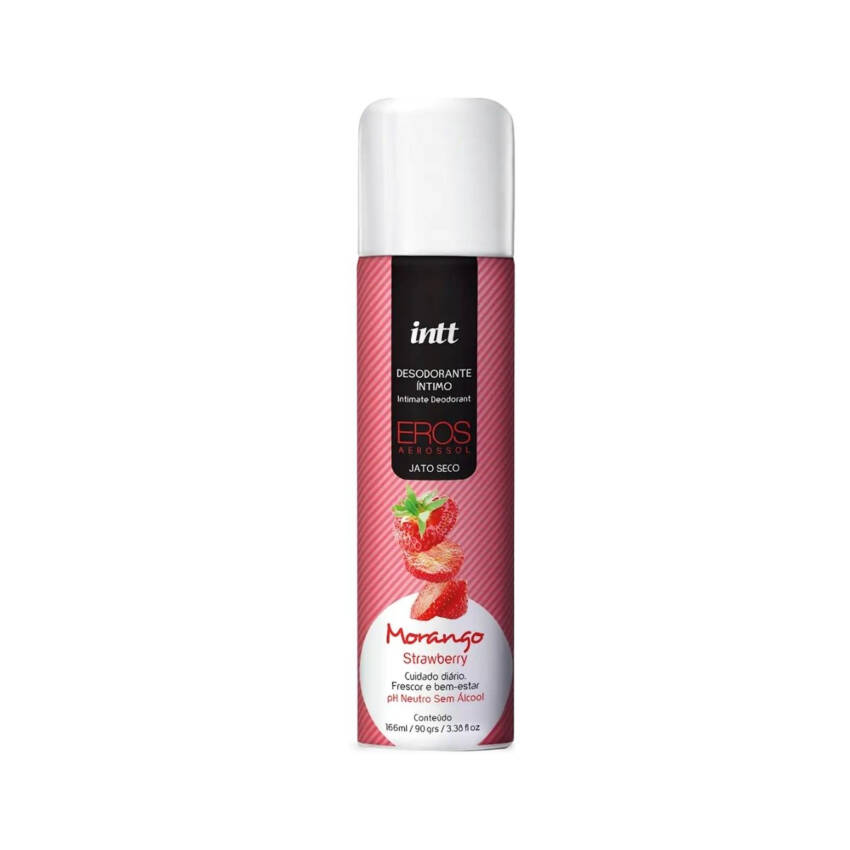 Desodorante Íntimo e Corporal Aroma Morango Intt Eros 166ml.