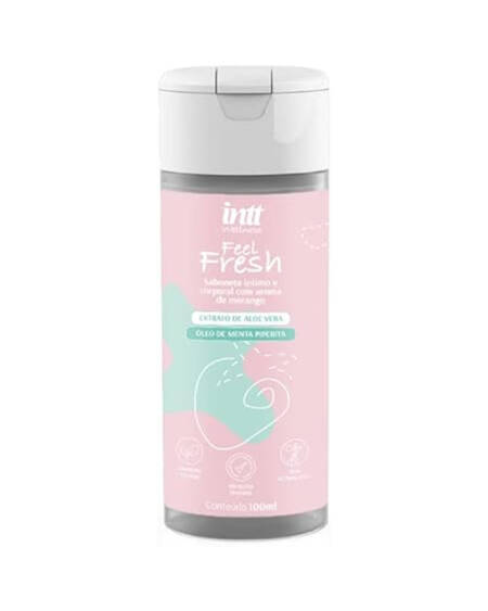 Feel fresh sabonete íntimo e corporal com aroma de morango Intt wellness 100ml.