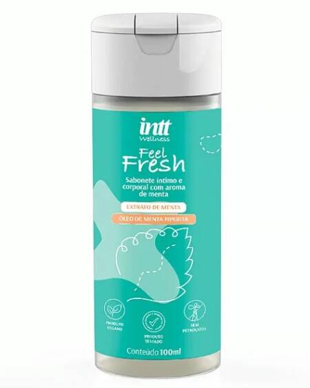 Feel fresh sabonete íntimo e coporal com aroma de menta Intt wellness 100ml.