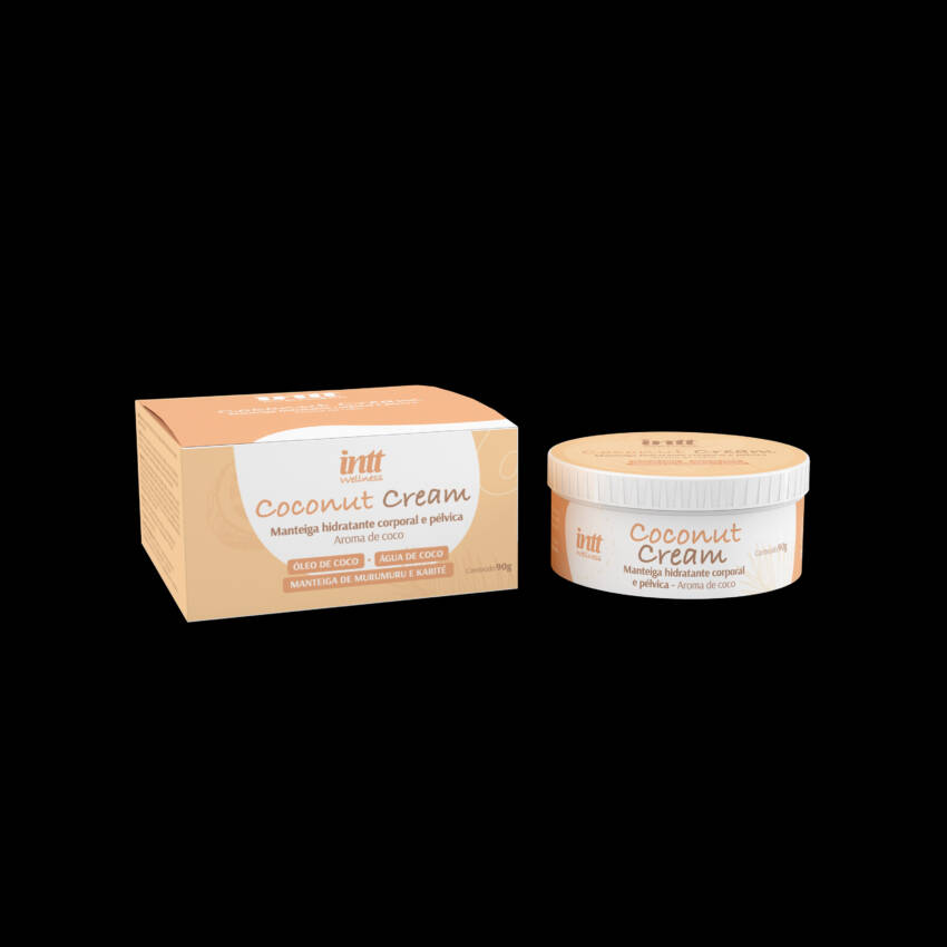 Coconut Cream manteiga hidratante pélvica e corporal com aroma de coco 90g.