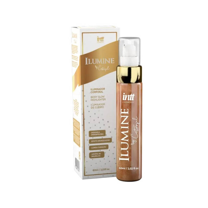 Ilumine iluminador corporal com aroma de baunilha 60ml.