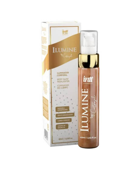 Ilumine iluminador corporal com aroma de baunilha 60ml.