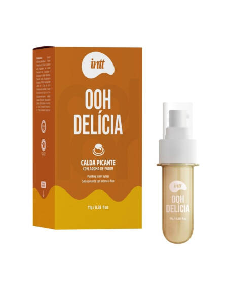 OOH Delícia calda beijável com efeito picante de sabor de Pudim 11g.