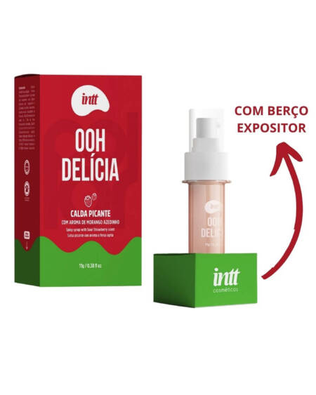 OOH Delícia calda beijável com efeito picante de sabor de Morango Azedinho 11g.