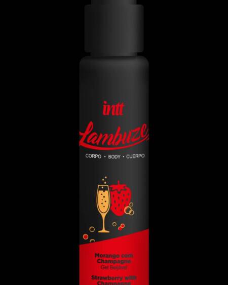 Lambuze Morango com Champagne gel beijável com efeito quente 55ml.