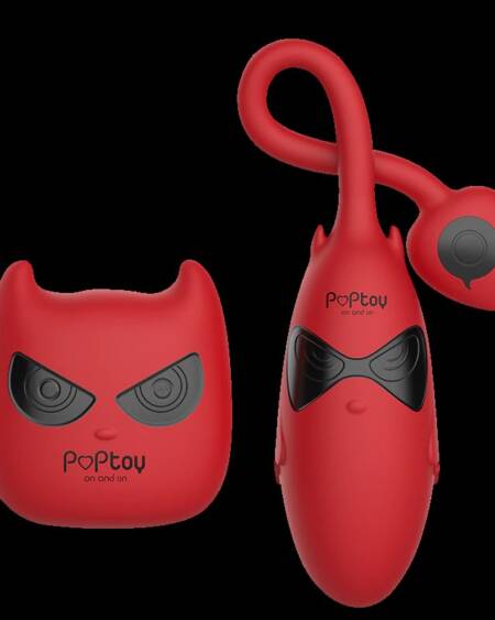 Poptoy bullet diabinho bullet com controle remoto vermelho e preto.