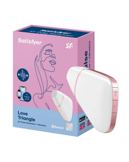 Satisfyer love triangle com ondas de pressão e APP branco.