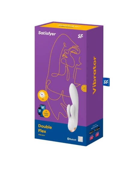 Satisfyer Double Flex Connect vibrador rabbit multifuncional App Branco.