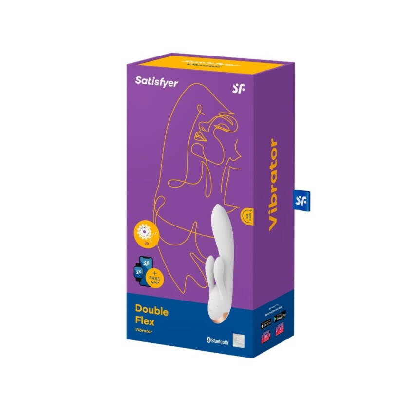 Satisfyer Double Flex Connect vibrador rabbit multifuncional App Branco.