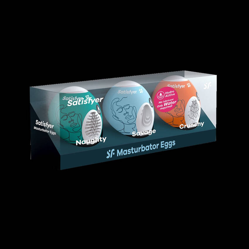 Satisfyer Masturbador EGG Single Naughty masturbador masculino com textura.