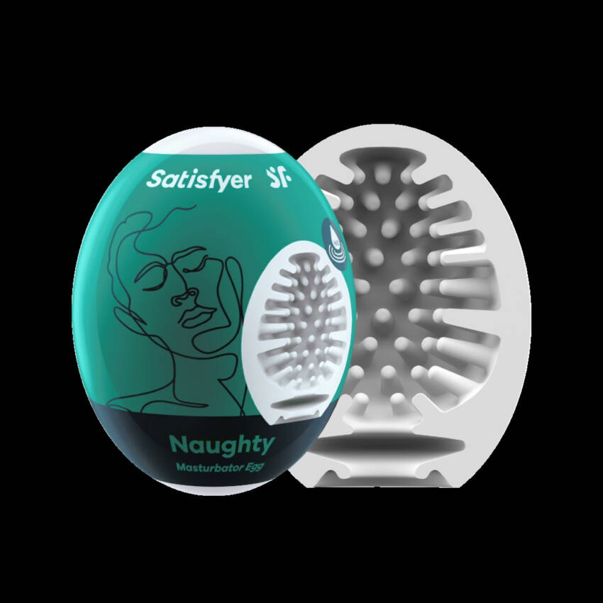 Satisfyer Masturbador EGG Single Naughty masturbador masculino com textura.