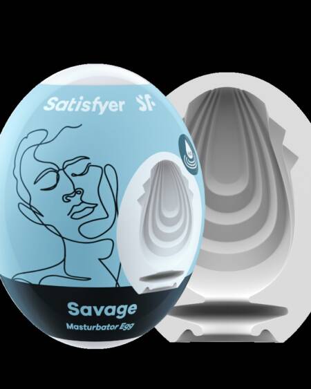 Satisfyer Masturbador EGG Single Savage masturbador masculino com textura.
