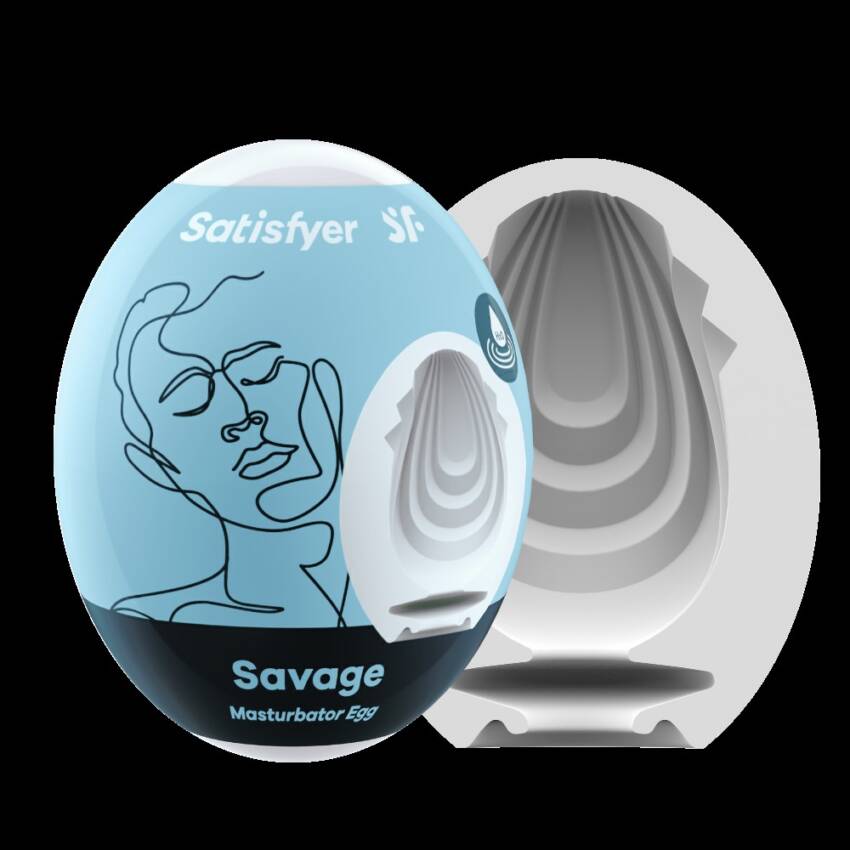 Satisfyer Masturbador EGG Single Savage masturbador masculino com textura.