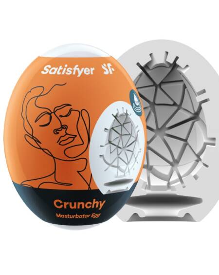 Satisfyer Masturbador EGG Single Crunchy masturbador masculino com textura.
