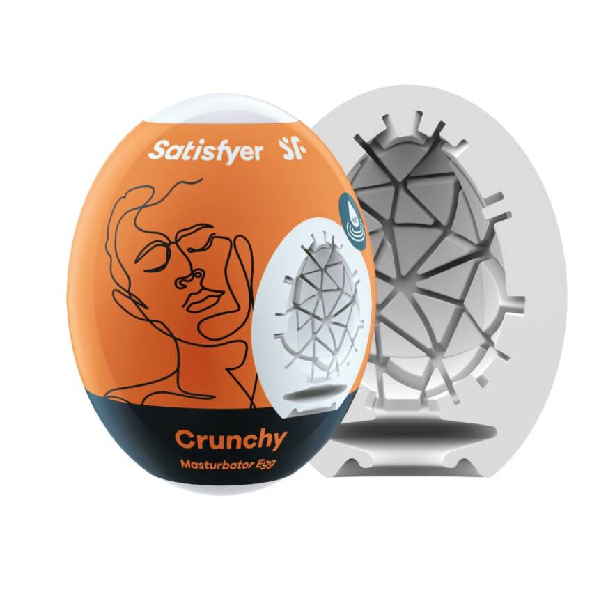 Satisfyer Masturbador EGG Single Crunchy masturbador masculino com textura.