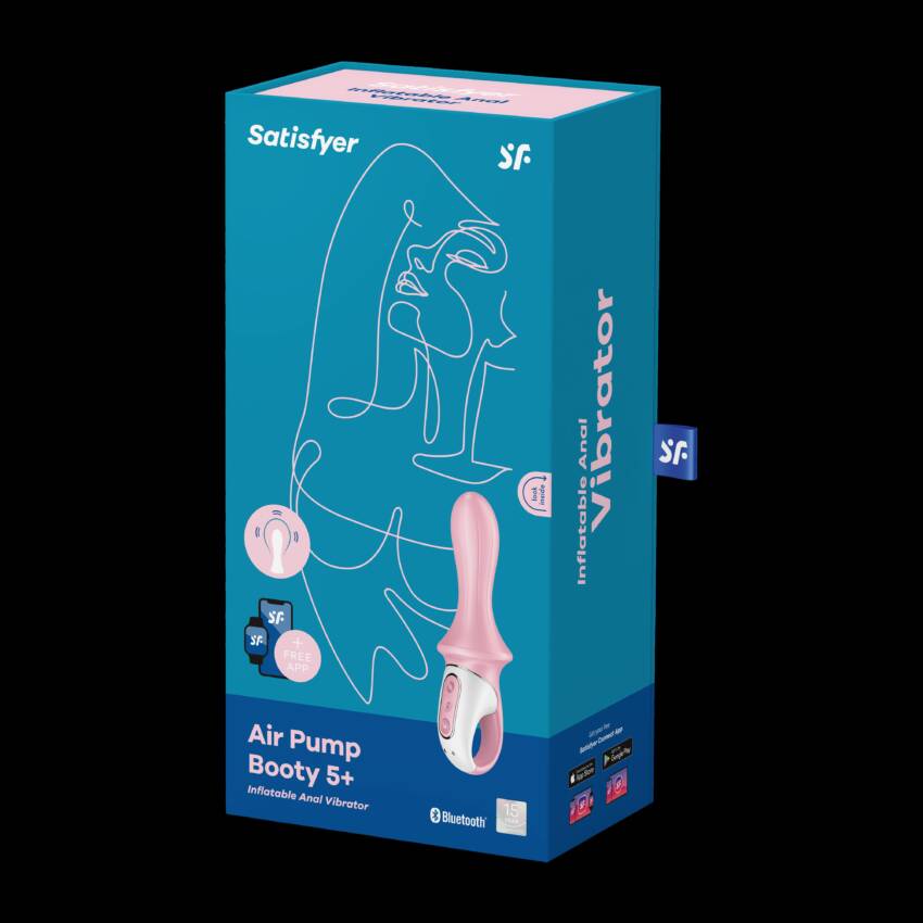 Satisfyer Air Pump Booty 5+ vibrador com função de inchar rosa